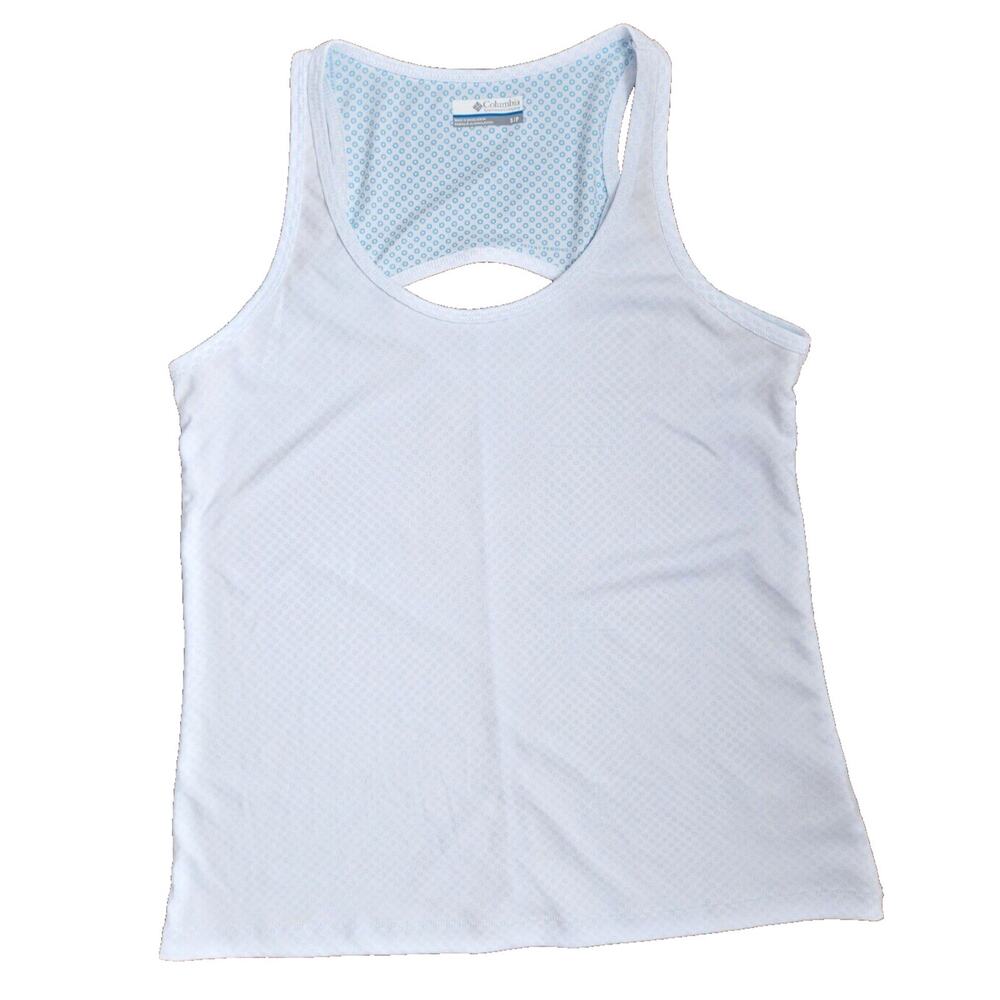 Columbia Womens White/Blue Activewear Tank Top Size Small